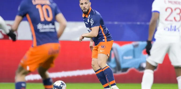 Andy Delort (MHSC) FOOTBALL : LYON vs MHSC - Ligue 1 Uber Eats - 13/02/2021 JBAutissier/Panoramic PUBLICATIONxNOTxINxFRA | AllezPaillade.com