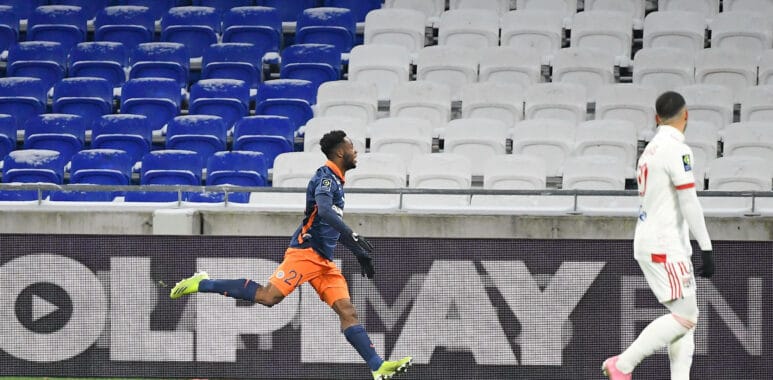 JOIE - 21 ELYE WAHI (MHSC) FOOTBALL : Lyon vs Montpellier - Ligue 1 Uber Eats - 13/02/2021 FEP/Panoramic PUBLICATIONxNOT | AllezPaillade.com