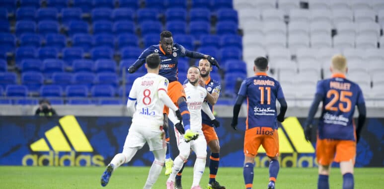 Junior Sambia (MHSC) FOOTBALL : LYON vs MHSC - Ligue 1 Uber Eats - 13/02/2021 JBAutissier/Panoramic PUBLICATIONxNOTxINxF | AllezPaillade.com