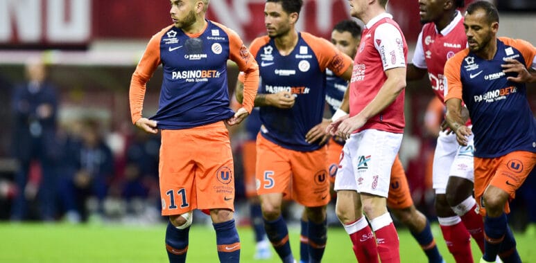 Teji Savanier (Montpellier) / Pedro Felipe Teodosio Mendes (Montpellier) / Vitorino Hilton (Montpellier) FOOTBALL : Reim | AllezPaillade.com