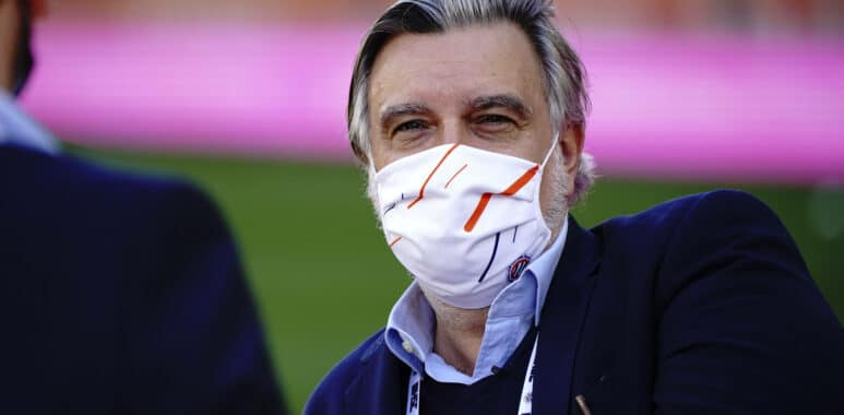 Laurent Nicollin (President de Montpellier) FOOTBALL : AS Monaco vs Montpellier FC - Ligue 1 Ubereat - Monaco - 18/10/2020 | AllezPaillade.com