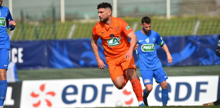 Joie de Jordan Ferri (montpellier) FOOTBALL : Olympique Ales en Cevennes vs Montpellier Herault Club - 16e de finale - C | AllezPaillade.com