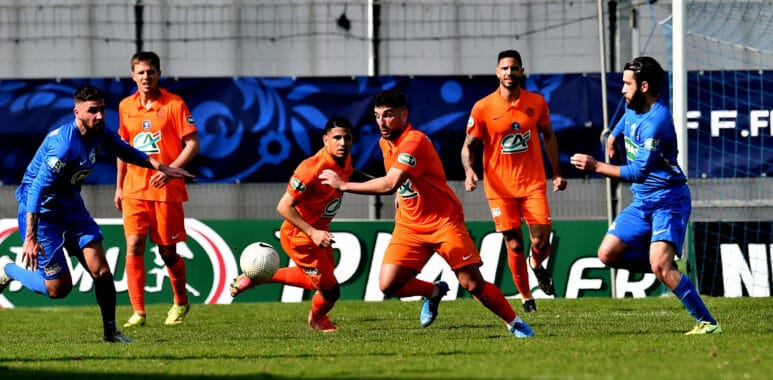 Jordan Ferri (montpellier) FOOTBALL : Olympique Ales en Cevennes vs Montpellier Herault Club - 16e de finale - Coupe de | AllezPaillade.com