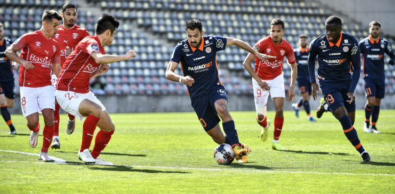 Gaetan Laborde (mhsc) FOOTBALL : Nimes vs Montpellier - 29eme Journee de L1 UBER EAT - Nimes - 14/03/2021 ThierryBreton/ | AllezPaillade.com