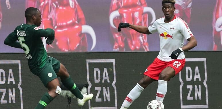 Nordi Mukiele RB Leipzig gegen Jerome Roussillon VfL Wolfsburg 1 Fussball Bundesliga Saison 2 | AllezPaillade.com