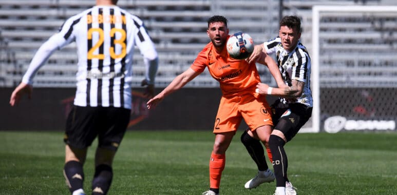 12 JORDAN FERRI (MHSC) - 15 PIERRICK CAPELLE (SCO) FOOTBALL : Angers vs Montpellier - Ligue 1 Uber Eats - 04/04/2021 FE | AllezPaillade.com