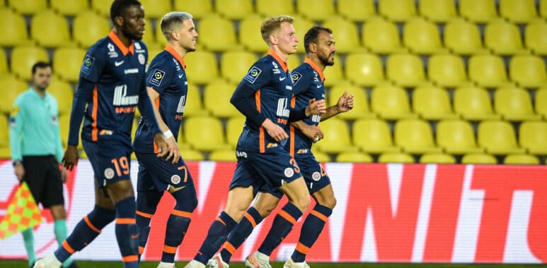 Joie des joueurs de l equipe Montpellier Nicolas Cozza ( 31 - Montpellier ) - Vitorino Hilton ( 4 - Montpellier ) - FOOT | AllezPaillade.com