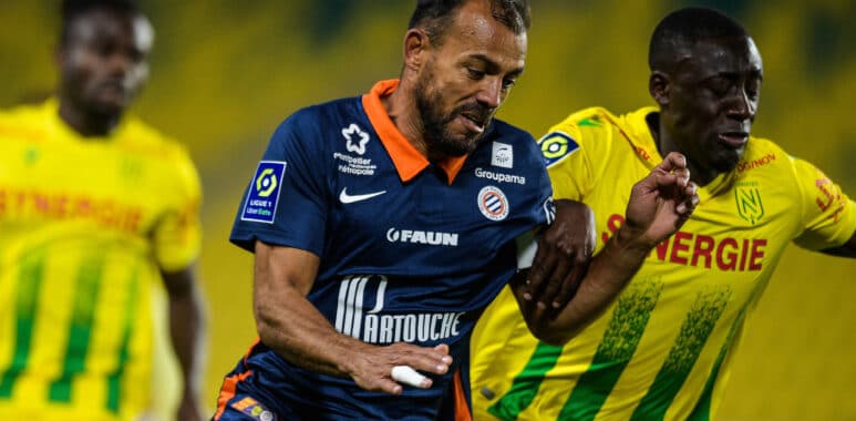 Vitorino Hilton ( 4 - Montpellier ) - Dennis APPIAH ( 12 - Nantes ) - FOOTBALL : Nantes vs Montpellier - Ligue 1 - Nante | AllezPaillade.com