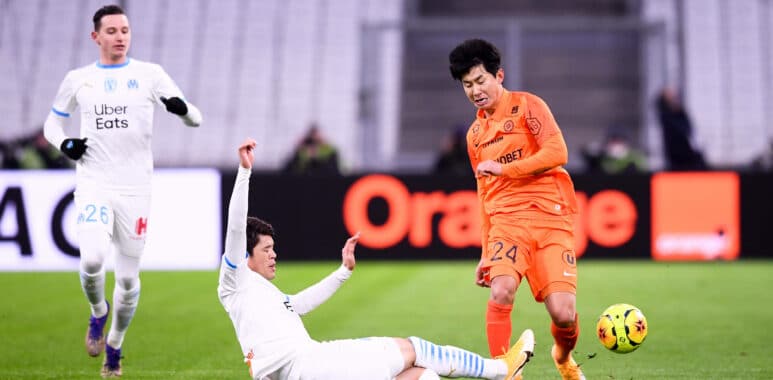 02 HIROKI SAKAI (OM) - 24 ILLOK YUN (MHSC) FOOTBALL : Marseille vs Montpellier - Ligue 1 Uber Eats - 06/01/2021 FEP/Pano | AllezPaillade.com