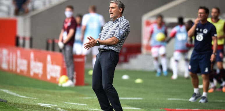 DALL OGLIO Olivier ( entraineur Brest ) FOOTBALL : Lille OSC vs Stade Brestois - Match Preparation - Lille - 16/08/2020 | AllezPaillade.com