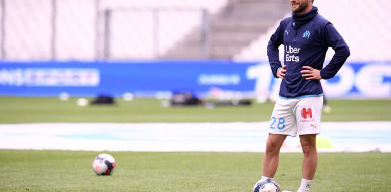 ECHAUFFEMENT - 28 VALERE GERMAIN (OM) FOOTBALL : Marseille vs Lorient - Ligue 1 Uber Eats - 17/04/2021 FEP/Panoramic PUB | AllezPaillade.com
