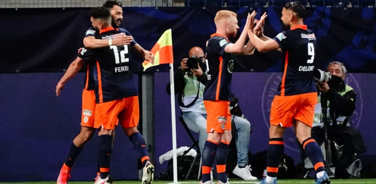 Joie - Gaetan Laborde (Montpellier FC) - Jordan Ferri (Montpellier FC) - Florent Mollet (Montpellier FC) - Andy Delort ( | AllezPaillade.com