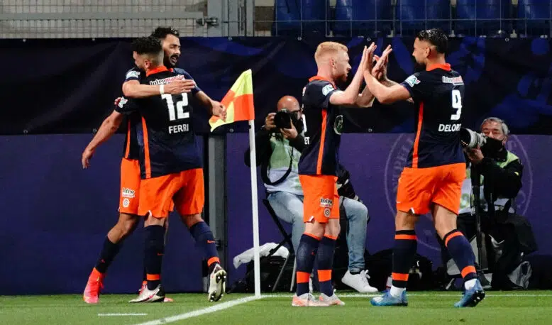 Joie - Gaetan Laborde (Montpellier FC) - Jordan Ferri (Montpellier FC) - Florent Mollet (Montpellier FC) - Andy Delort ( | AllezPaillade.com