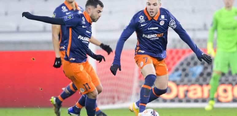 Tehi Savanier (MHSC) / Mihailo Ristic (MHSC) FOOTBALL : LYON vs MHSC - Ligue 1 Uber Eats - 13/02/2021 JBAutissier/Panora | AllezPaillade.com
