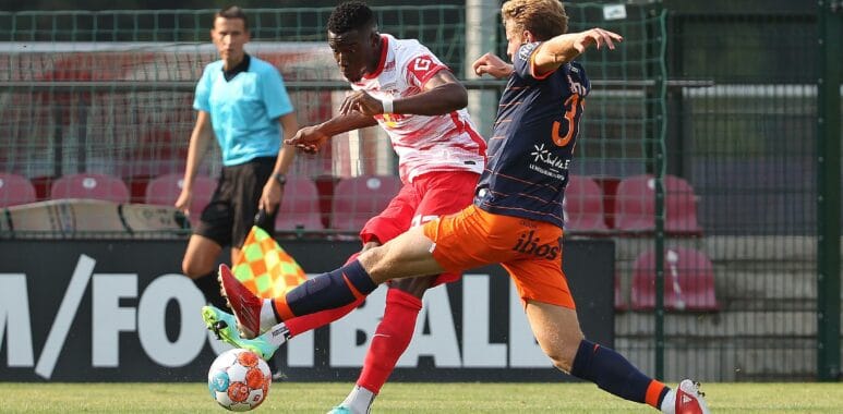 GER, 1. FBL, RasenBallsport Leipzig vs Montpellier HSC 23.07.2021, Leipzig, Trainingszentrum am Cottaweg, GER, 1.FBL, S | AllezPaillade.com