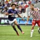 Janis Antiste (tfc) vs Clement Vidal (aca) FOOTBALL : Toulouse vs Ajaccio - 1ere Journee L2 BKT - Toulouse - 24/07/2021 | AllezPaillade.com