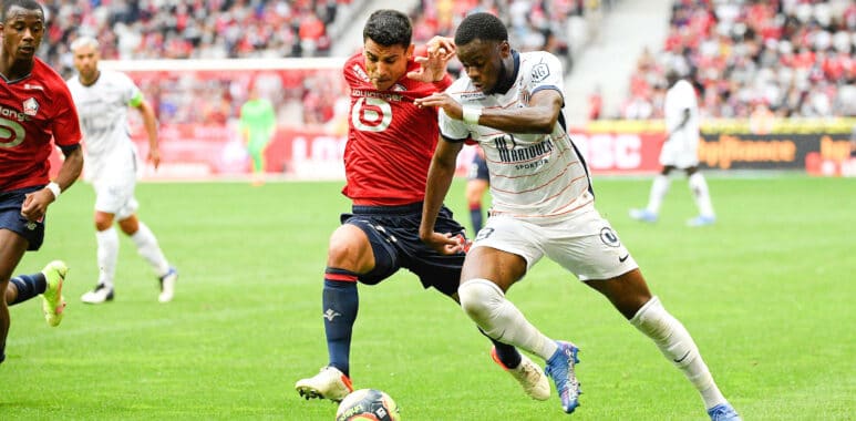 21 BENJAMIN ANDRE (LOSC) - 19 STEPHY MAVIDIDI (MHSC) FOOTBALL : Lille vs Montpellier - Ligue 1 Uber Eats - 29/08/2021 FE | AllezPaillade.com