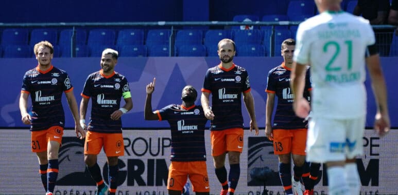Joie - Stephy Mavididi (Montpellier FC) - Valere Germain (Montpellier FC) - Nicolas Cozza (Montpellier FC) FOOTBALL : Mo | AllezPaillade.com
