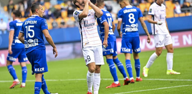 deception de Valere Germain (MHSC) FOOTBALL : ESTAC vs MHSC - 19/09/2021 JBAutissier/Panoramic PUBLICATIONxNOTxINxFRAxIT | AllezPaillade.com