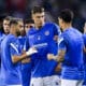Echauffement des joueurs de Montpellier et accolade Maxime Esteve FOOTBALL : PSG vs MHSC - Ligue 1 Uber Eats - 25/09/202 | AllezPaillade.com
