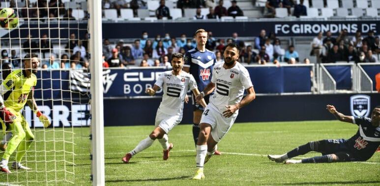 But et joie Gaetan Laborde (sr) FOOTBALL : Bordeaux vs Rennes - 8eme Journee L1 Ubereats - Bordeaux - 26/09/2021 Thierry | AllezPaillade.com