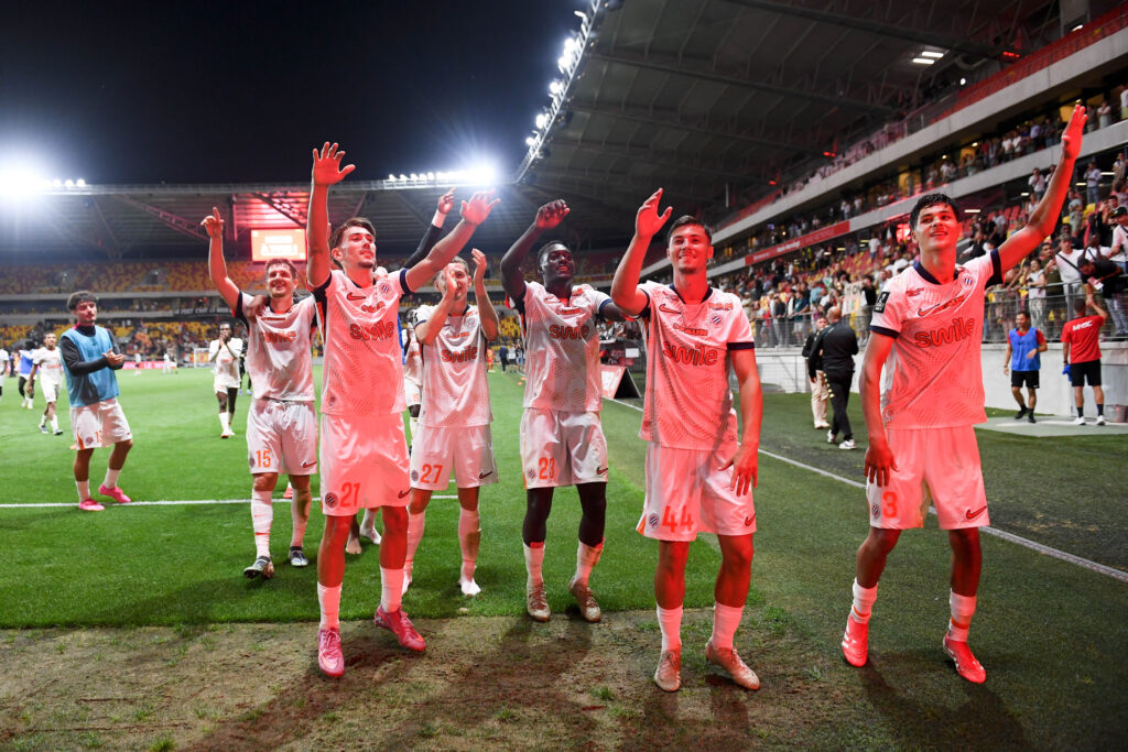 Naoufel El Hannach Théo Chennahi Lucas Mincarelli Le Mans FC v Montpellier Herault SC - Ligue 2 BKT 20252026 | AllezPaillade.com