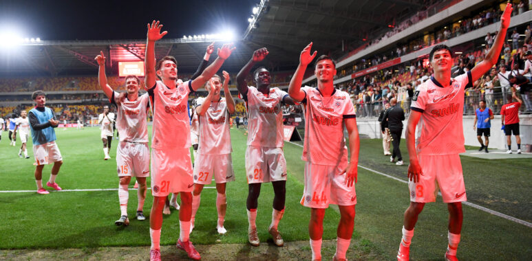 Naoufel El Hannach Théo Chennahi Lucas Mincarelli Le Mans FC v Montpellier Herault SC - Ligue 2 BKT 20252026 | AllezPaillade.com