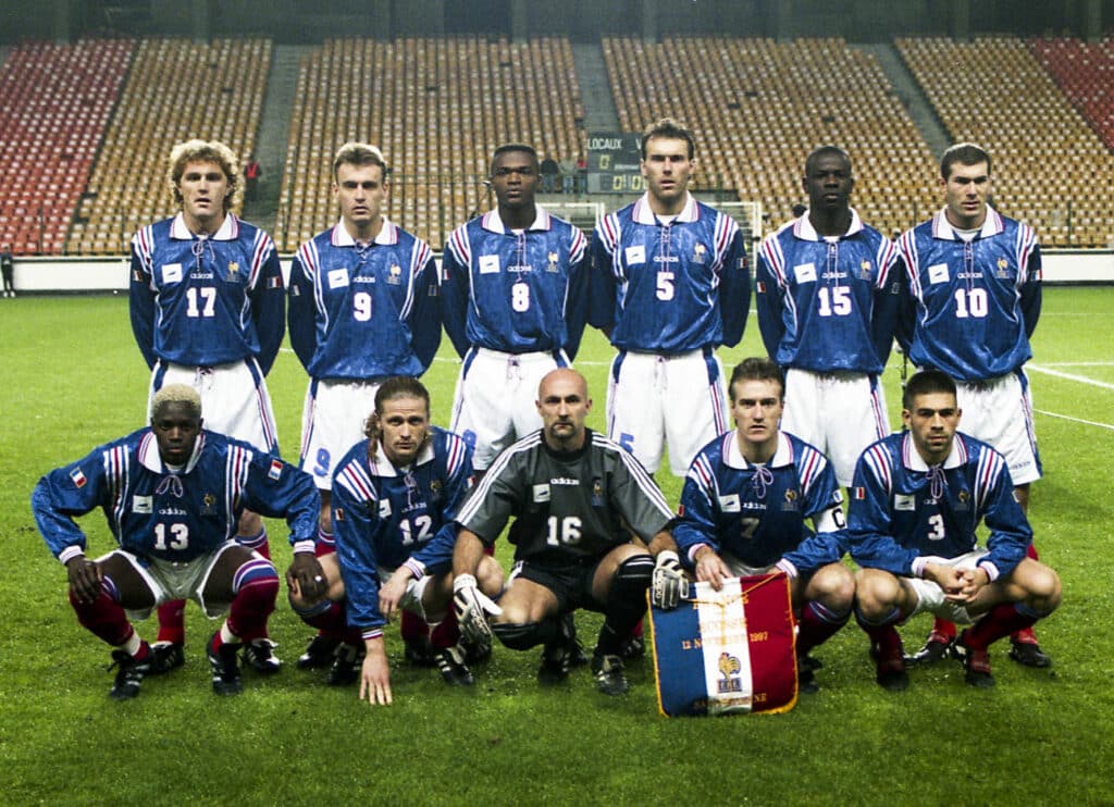 Lilian Laslandes, Stephane Guivarch, Marcel Desailly, Laurent Blanc, Lilian Thuram,Zinedine Zidane Ibrahim Ba, Emmanuel Petit, Fabien Barthez, Didier Deschamps,Pierre LaigleFrance v Scotland - International Friendly match | AllezPaillade.com