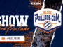 Banner-style graphic with 'SHOW' in large white letters, orange 'Allez Paillade' script, and a torn badge showing 'Paillade.com' and crowd photos.