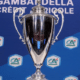 Shiny silver trophy on a blue backdrop adorned with Cr&eacute;dit Agricole logos