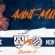 Promotional banner for French football match: Amiens SC vs Montpellier HSC on Ven 24 Avr at 20:00, Stade de la Licorne.
