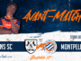 Promotional banner for French football match: Amiens SC vs Montpellier HSC on Ven 24 Avr at 20:00, Stade de la Licorne.
