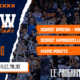 Poster announcing a show: large 'SHOW' title, orange 'ALLEZ PAILLIADE' script, date '28 AVR 21H00' on a dark blue background with torn-paper edge and a crowd photo; orange stripes list 'DEBRIEF AMIENS &ndash; MHSC', 'DEBRIEF GAMBARDELLA', '94EME MINUTE'.