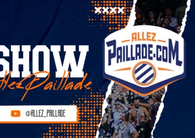 Banner promoting the Allez Paillade show with a bold 'SHOW' title, orange script 'Allez Paillade', Paillade.com shield logo, and the YouTube handle @ALLEZ_PAILL ADE.