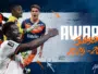 Hero banner for AllezPaillade with several players in orange/blue kits against a textured blue background; large white title text and orange 'SAISON 2023-2026' script, plus the site logo in the top-right.