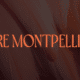 Banner with coral text 'WE ARE MONTPELLIER FC' over a dark red feathered background.