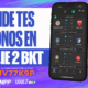Promo graphic encouraging users to validate predictions in Ligue 2 BKT, showing the code UJV77K9P and a mobile app screen with bets and team logos.