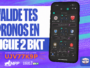 Promo graphic encouraging users to validate predictions in Ligue 2 BKT, showing the code UJV77K9P and a mobile app screen with bets and team logos.