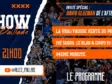 Promotional poster for 'Show Allez Paillade' with blue/orange torn-paper design and crowd background.