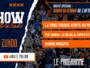 Promotional poster for 'Show Allez Paillade' with blue/orange torn-paper design and crowd background.