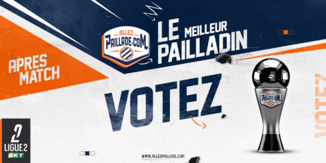 Promotional banner urging viewers to vote for the best Pailladin, with large 'VOTEZ', a logo, and a trophy on the right.