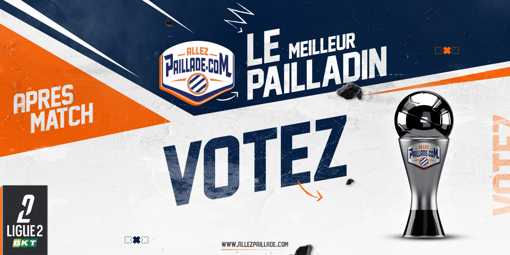 Promotional banner urging viewers to vote for the best Pailladin, with large 'VOTEZ', a logo, and a trophy on the right.