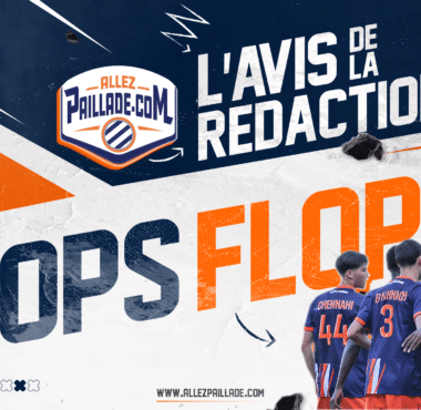 Promotional banner for a post‑match show with players in orange/blue uniforms and bold white text 'APRES MATCH' and 'L&rsquo;AVIS DE LA REACTION'.