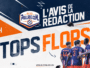 Promotional banner for a post‑match show with players in orange/blue uniforms and bold white text 'APRES MATCH' and 'L&rsquo;AVIS DE LA REACTION'.