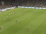 Football match scene with green team defending near their goal as ASSE leads MHSC 1&ndash;0 at 45:00 on screen.