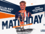 Promotional poster for a Ligue 2 football match featuring Dylam Meddah (#27) for Montpellier.